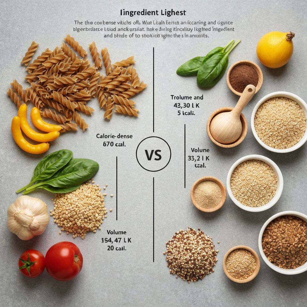 Calorie comparison of ingredients